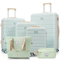 6 Piece Hardside Luggage Set With Tsa Lock Spinner Suitcase Set With Expandable Travel Duffel Bag Waterproof Toiletry Kit