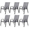 6 Piece Patio Chairs Outdoor Camping Chairs With Breathable Textilene Fabric Set Of 2 Garden Chairs With Armrest High Backrest