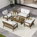 6 Piece Patio Sectional Sofa Set With Cushions For Outdoor.