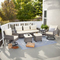 6 Piece Wicker Patio Conversation Set With Swivel Chairs