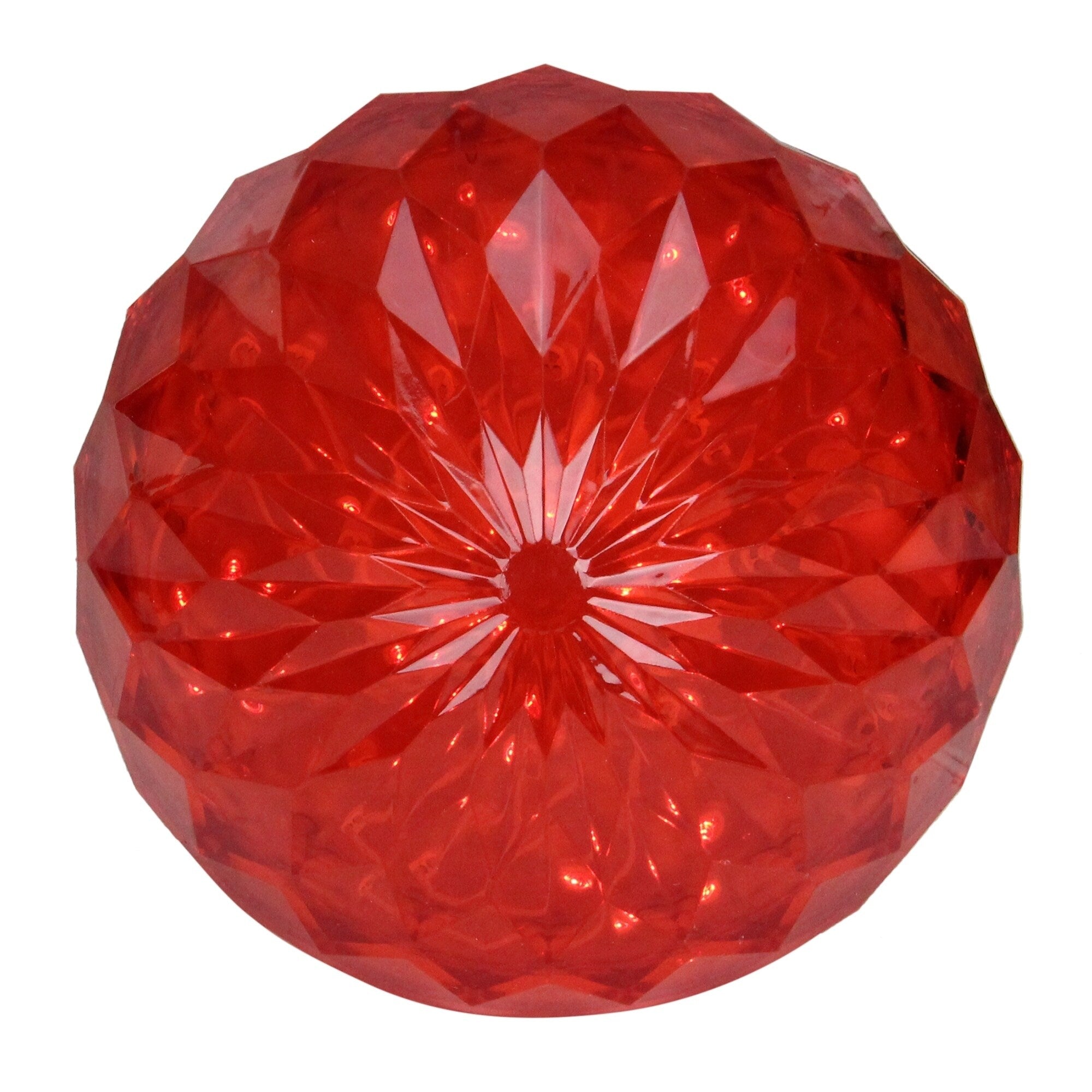 6 Red Led Hanging Crystal Sphere Ball Outdoor Christmas Decoration