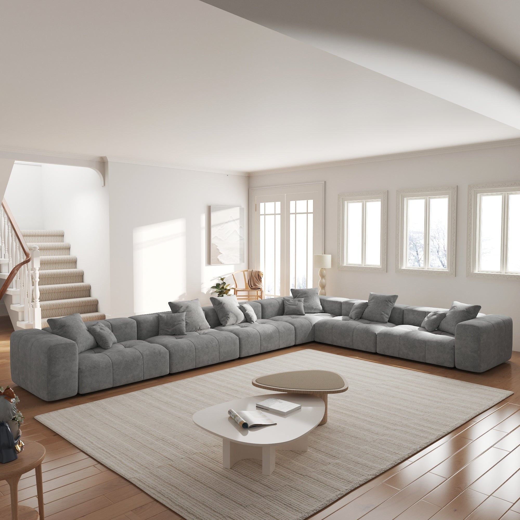 6 Seater Modular Sectional Sofa Oversized L Shaped Couches