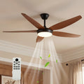6 Speed Low Profile Ceiling Fan With Led Light 3Cct Dimmable
