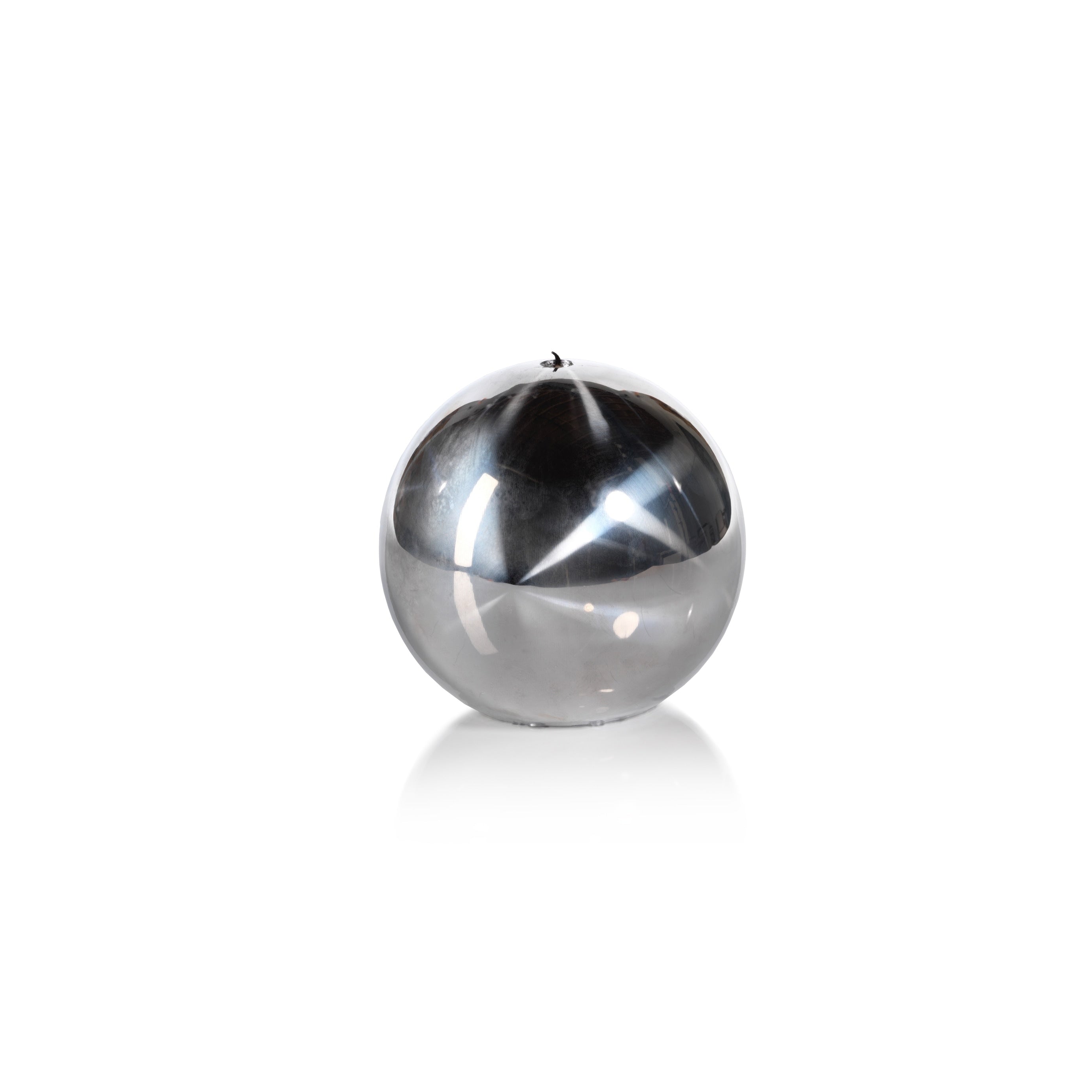 6 Tall Titanium Wax Ball Candles Silver