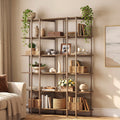 6 Tier Bookshelf 55.1 W X 70.9 H Bookcase With Metal Frame