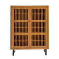 6 Tier Entryway Cabinet Shoe Cabinet With Adjustable Shelves Rustic Hallway Cabinet Natural Storage Closet