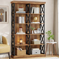 6 Tier Tall Bookcases And Bookshelf For Living Room Bedroom 47.24 W X 11.81 D X 74.8 H