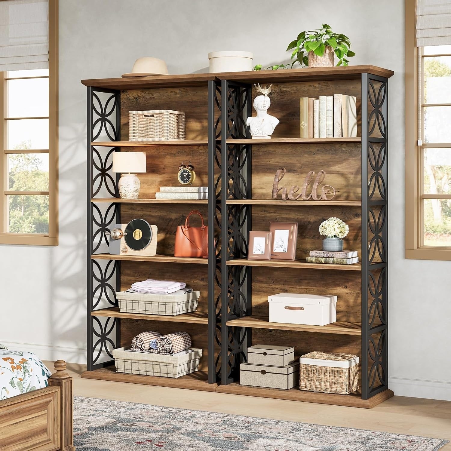6 Tier Tall Bookshelf 71 Industrial Freestanding Bookcase For Home Office Living Room 31.5 W X 11.8 D X 70.86 H
