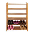 6 Tiers Bamboo Shoe Rack Wood Color 6 Tiers