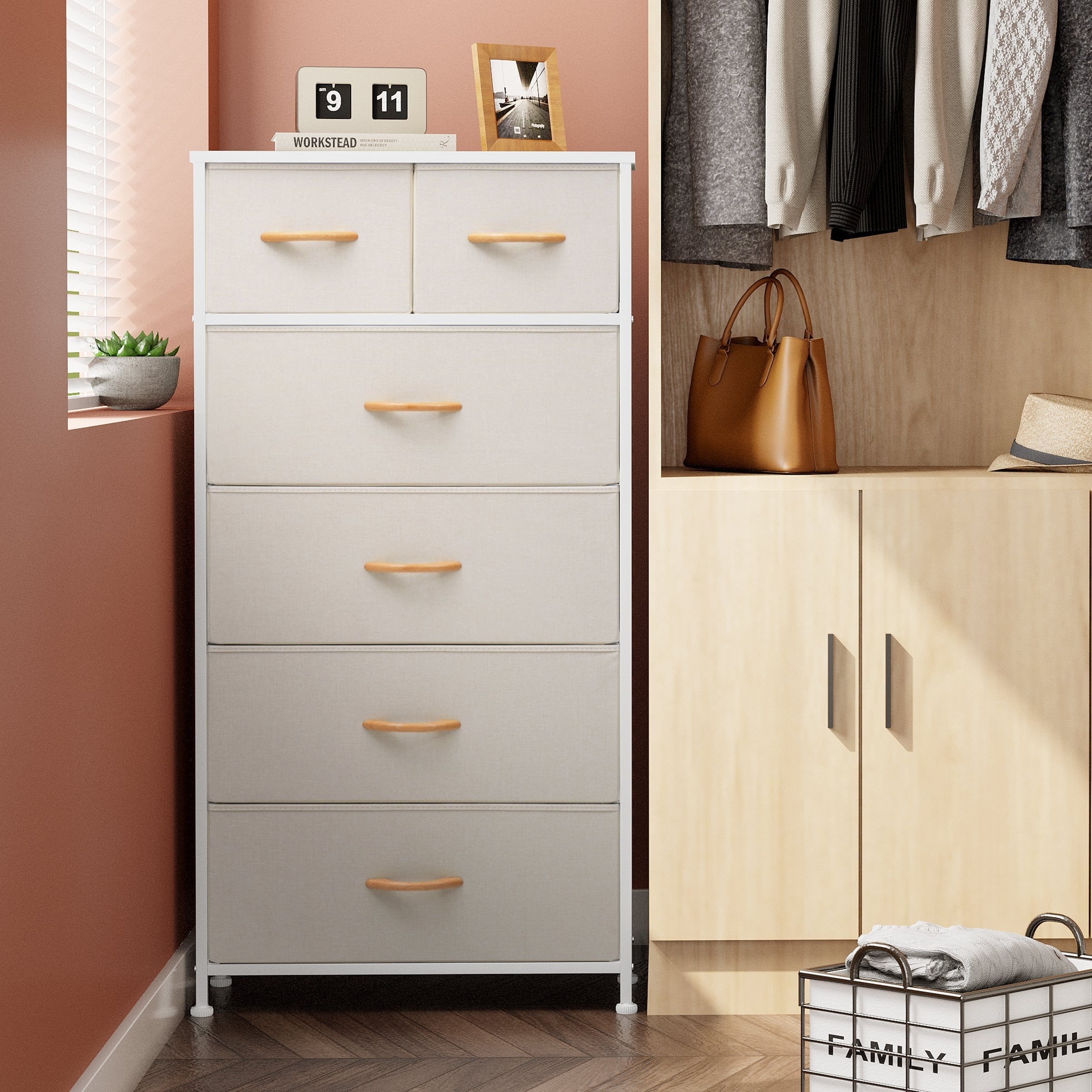 6 Drawer Chest Vertical Dresser Storage Tower By Crestlive Products