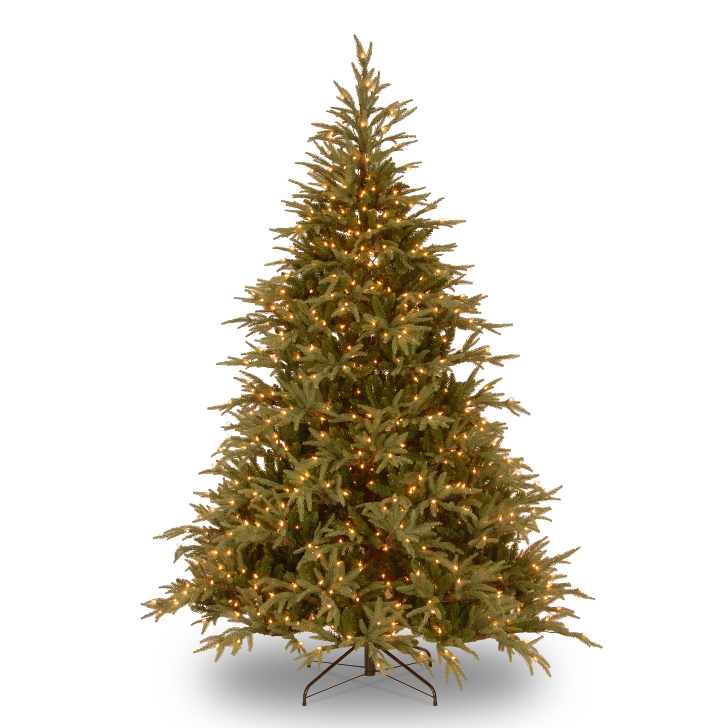 6 Foot Feel Real Fraser Grande Hinged Tree With 800 Dual White To Multi Colored Led Lights