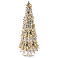 6 Foot Snowy Down Swept Artificial Tree With Clear Lights