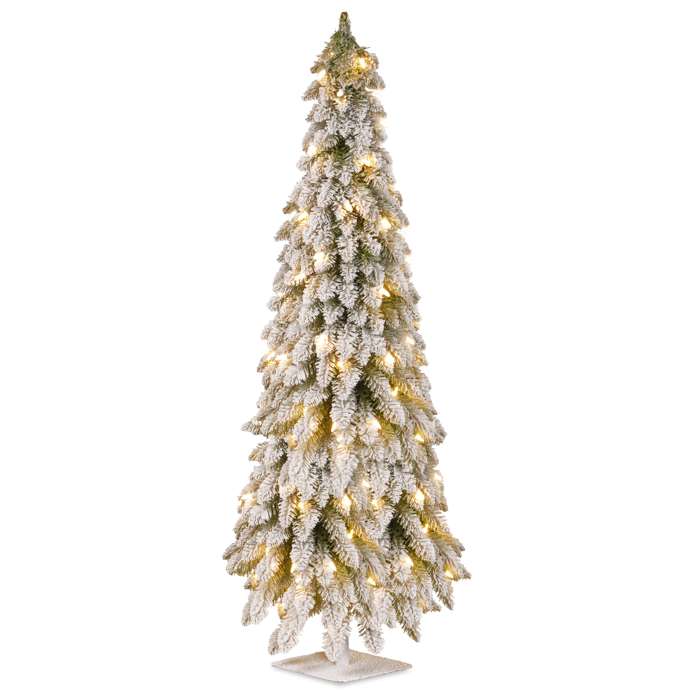 6 Foot Snowy Down Swept Artificial Tree With Clear Lights