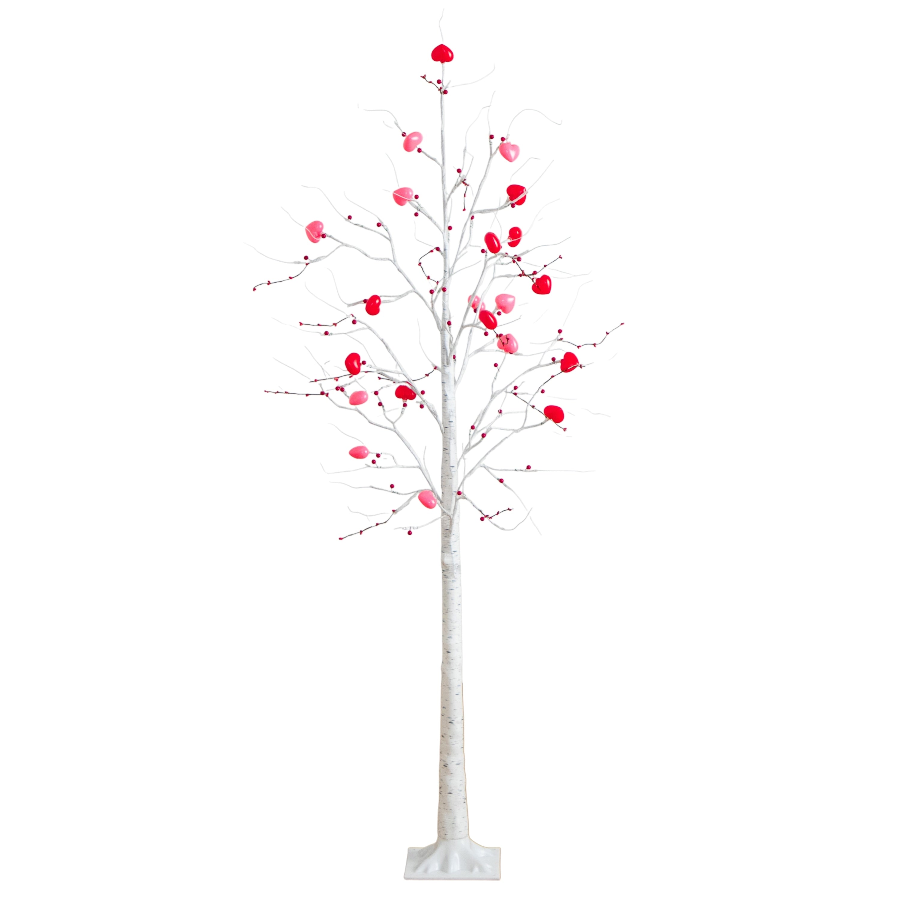 6 Ft Pre Lit Valentines Day Twig Tree With 96 Heart Shaped Led Lights