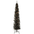 6 Ft. Black Tinsel Tree With Clear Lights