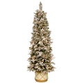 6 Ft. Frosted Colonial Slim Half Tree With Clear Lights