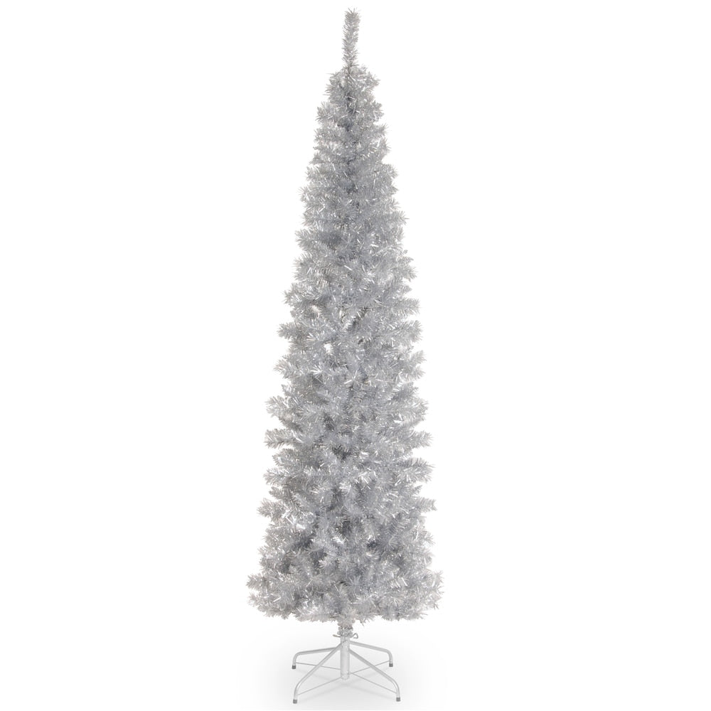 Silver Tinsel 6 Foot Tree