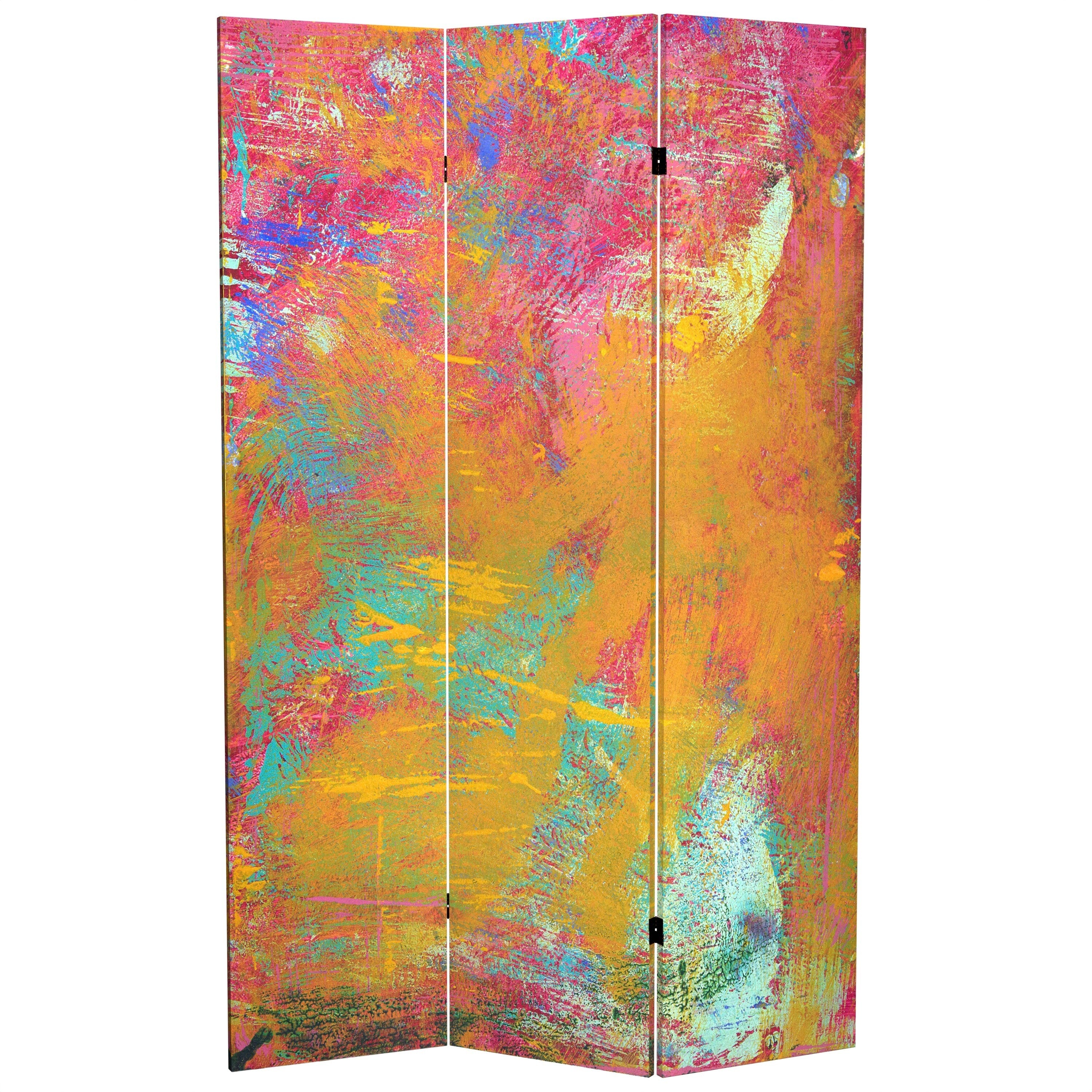 6 Ft. Tall Double Sided Color Wheel Canvas Room Divider