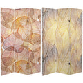 6 Ft. Tall Double Sided Ethereal Leaves Canvas Room Divider
