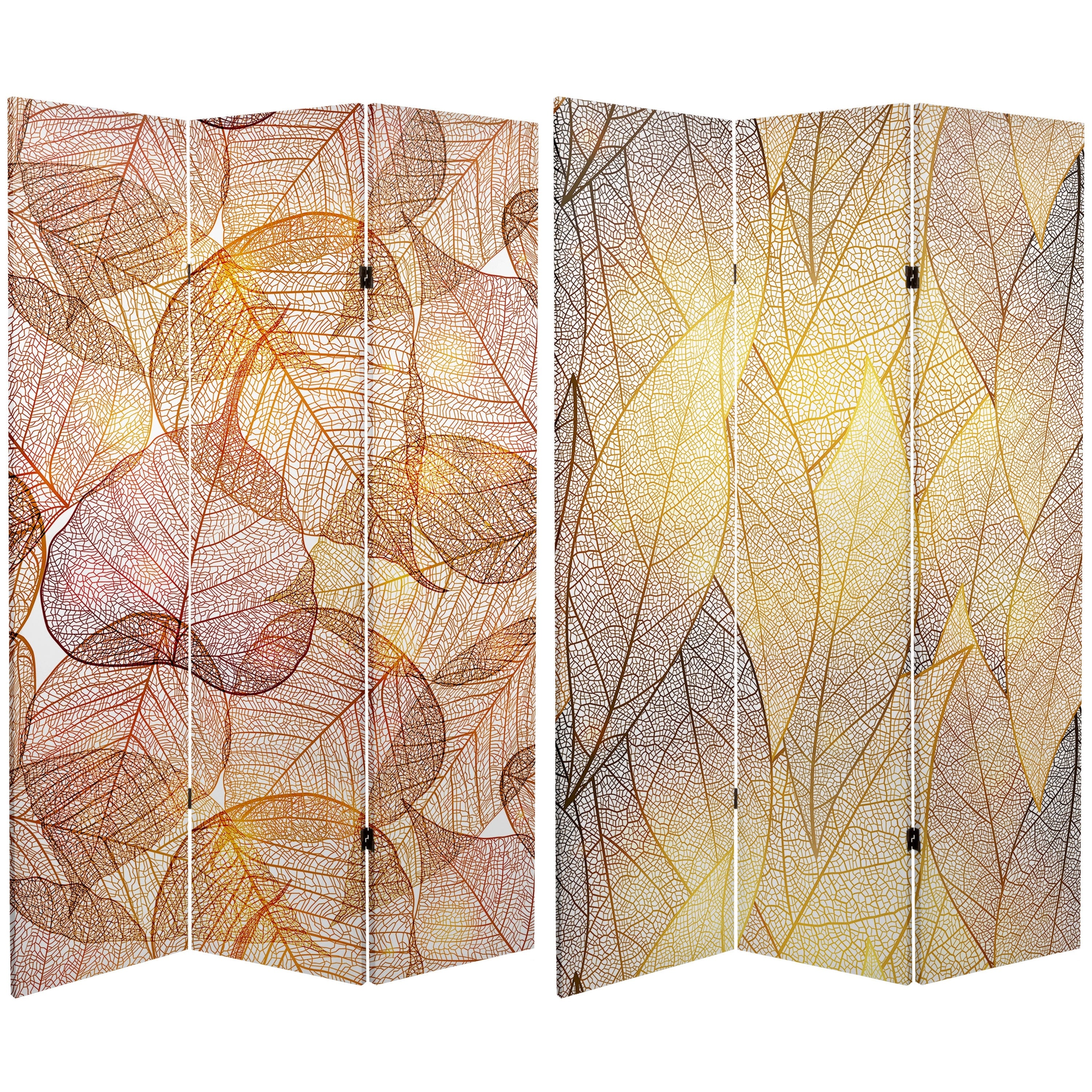 6 Ft. Tall Double Sided Ethereal Leaves Canvas Room Divider