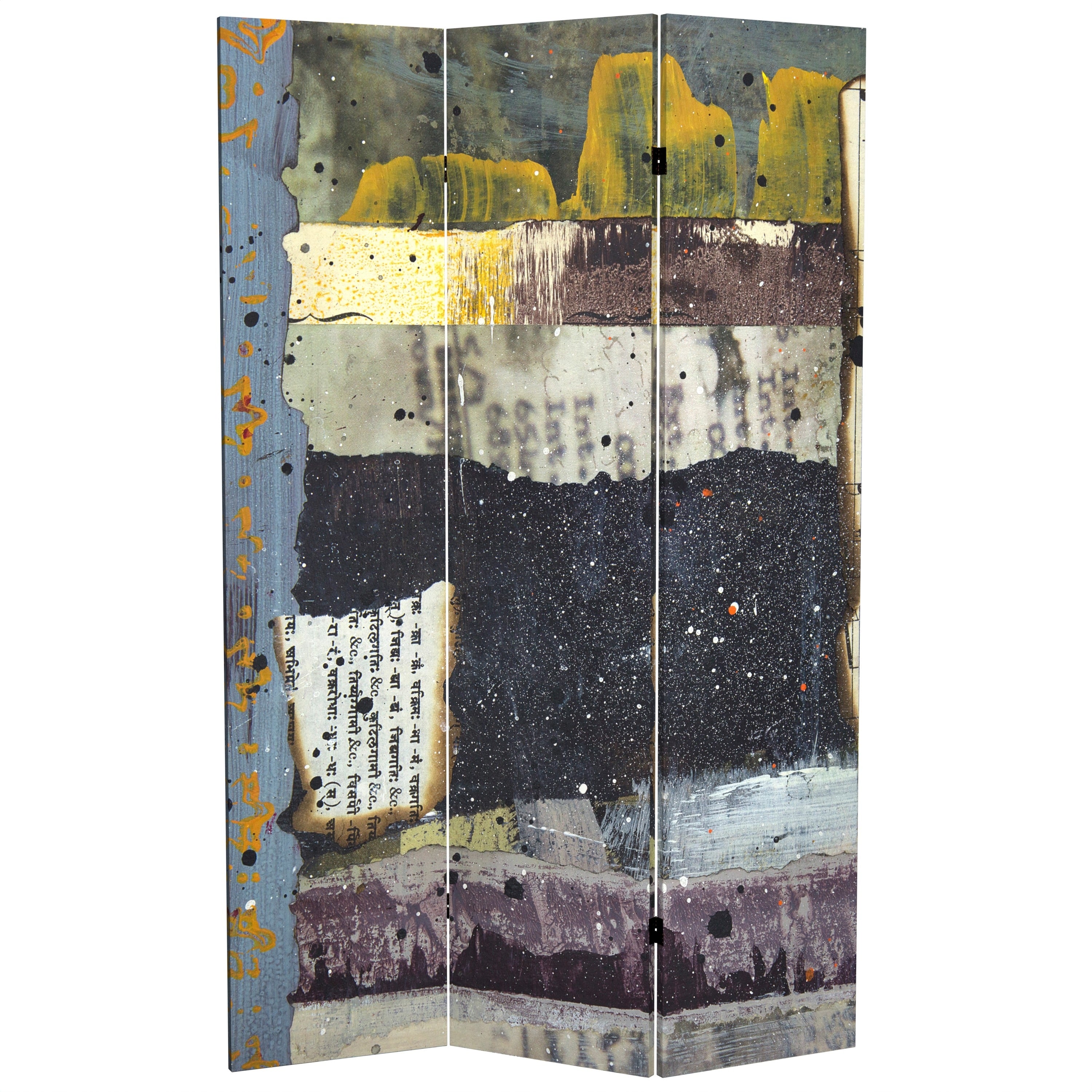 6 Ft. Tall Double Sided News Report Canvas Room Divider