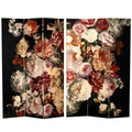 6 Ft. Tall Double Sided Vintage Flowers Canvas Room Divider