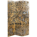 6 Ft. Tall Flowering Gold Canvas Room Divider