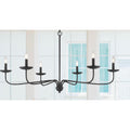 6 Light Wide Taper Candle Chandelier In Black