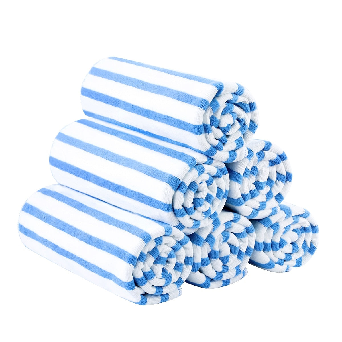 6 Pack Cabana Striped Beach Towel Bath Towel