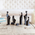 6 Pc. Iron Nativity Set Family Kings