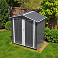 6 X 4 Ft Outdoor Metal Storage Shed With Lockable Door Waterproof Steel Tool Shed For Backyard