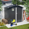 6 X 4 Ft Outdoor Metal Storage Shed Lockable Steel Tool Shed With Window Waterproof Garden Storage