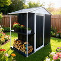 6 X 4 Ft Outdoor Storage Shed With Rack Metal Garden Shed
