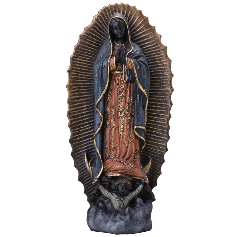 6.1 In H Black Madonna Of Guadalupe Figurine Poly Resin