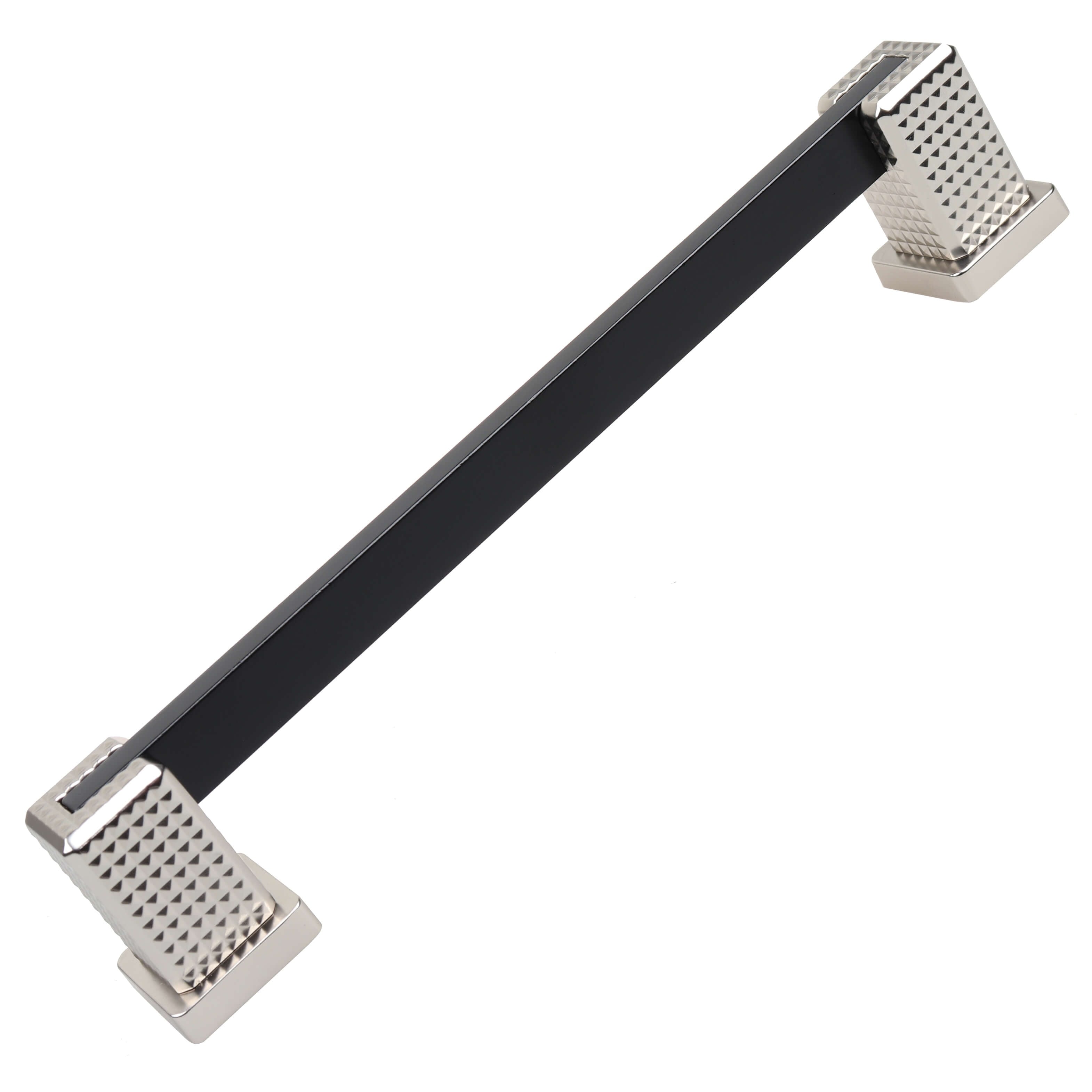 6.25 In. Cc Modern Flat Embossed Matte Black Cabinet Pulls 10 Pack