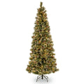 6.5 Ft. Glittery Bristle Slim Pine Tree With Clear Lights