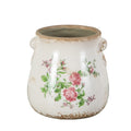 6.5 In Floral Print Tuscan Ceramic Scroll Planter