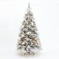 6.5Ft Pre Lit Flocked Sweeping Branches Artificial Christmas Tree With Stand 78 H X 45.6 Diameter