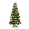 6.5Ft Pre Lit Green Pe Branches Artificial Fir Christmas Tree With Metal Stand 78 H X 44.4 Diameter