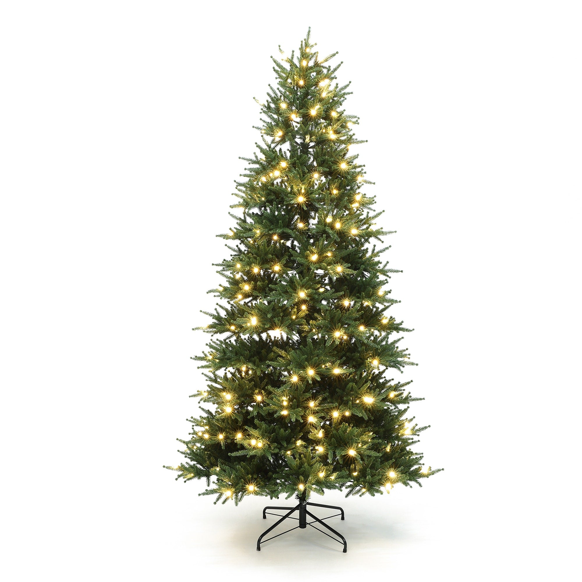 6.5Ft Pre Lit Green Pe Branches Artificial Fir Christmas Tree With Metal Stand 78 H X 44.4 Diameter