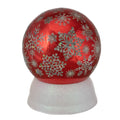 6.5 Led Lighted Shiny Red Snowflake Water Globe Tabletop Decoration