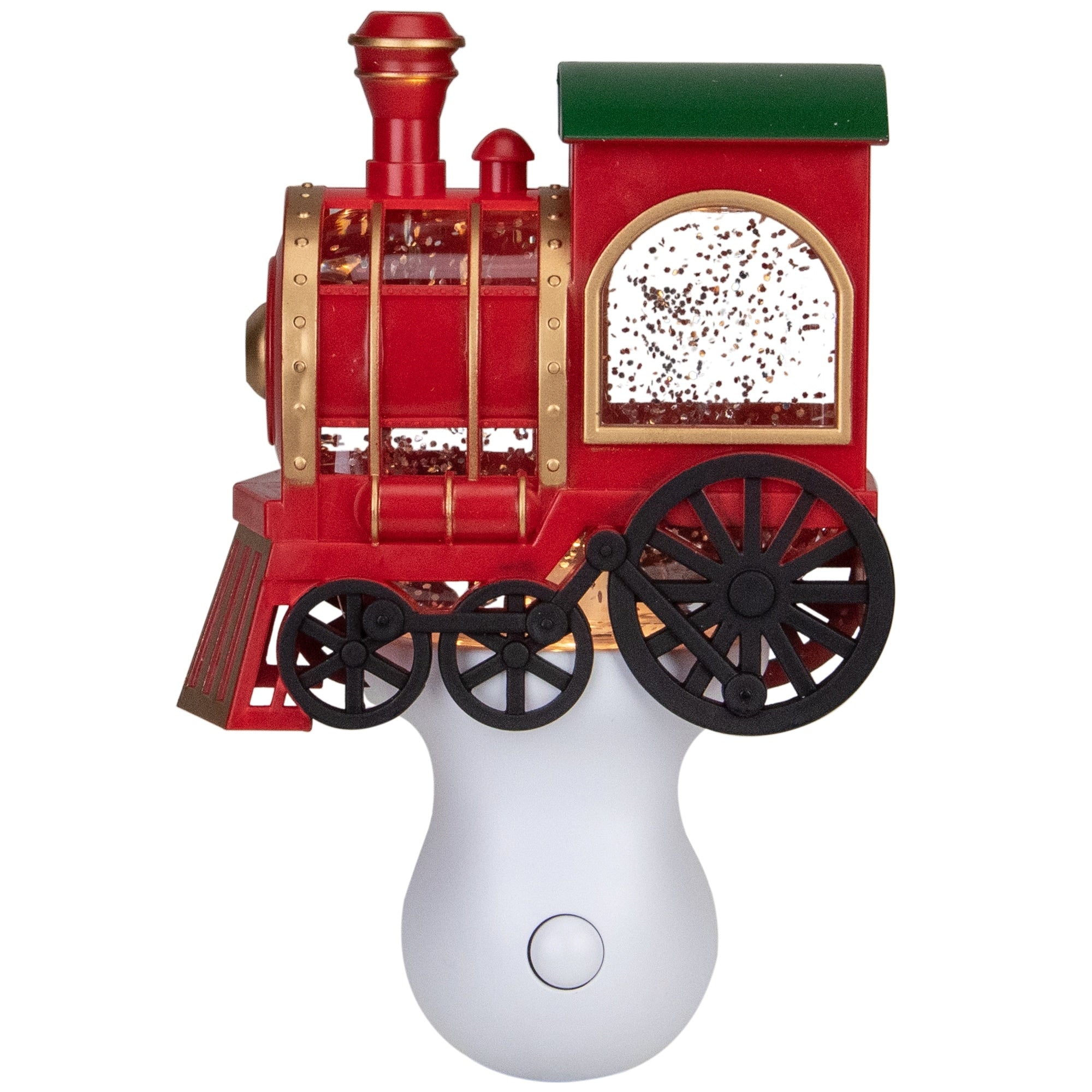 6.5 Red Green And Gold Glitter Bubble Lamp Christmas Train Night Light N A