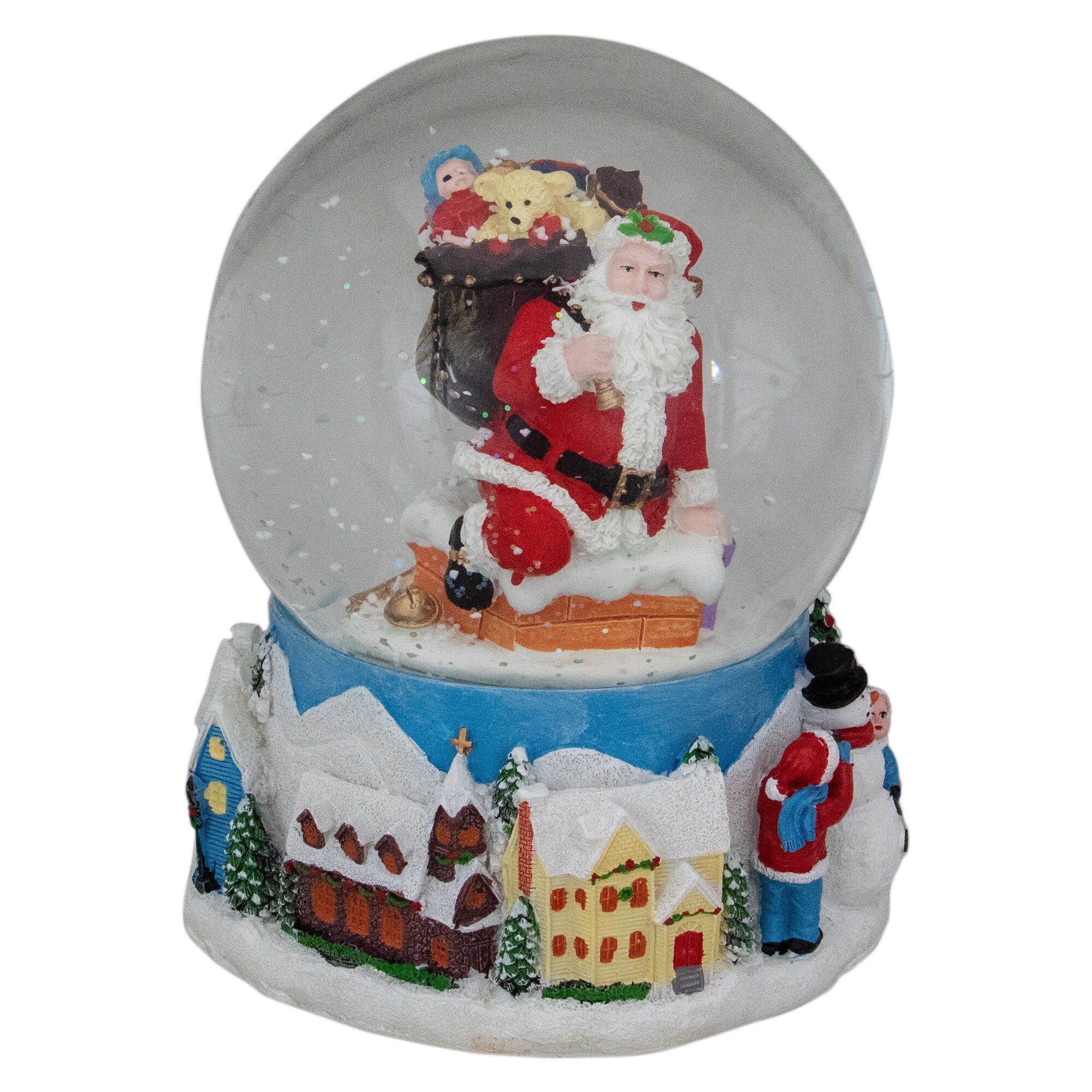 6.5 Santa Coming Down The Chimney Christmas Snow Globe