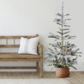 6.5 Pre Lit Noble Fir Artificial Flocked Christmas Tree Warm Clear Led Lights Green