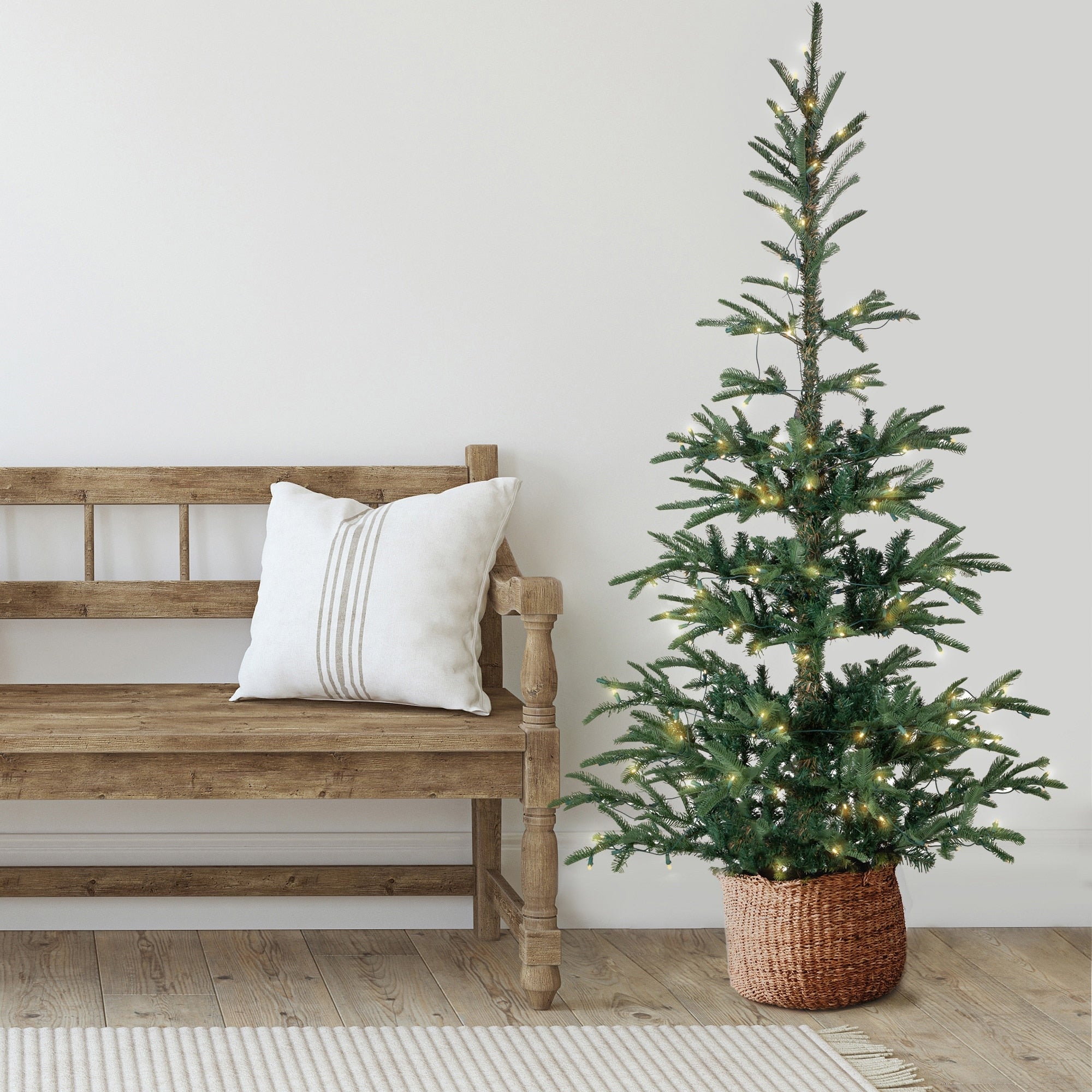 6.5 Pre Lit Layered Noble Fir Artificial Christmas Tree Warm Clear Led Lights