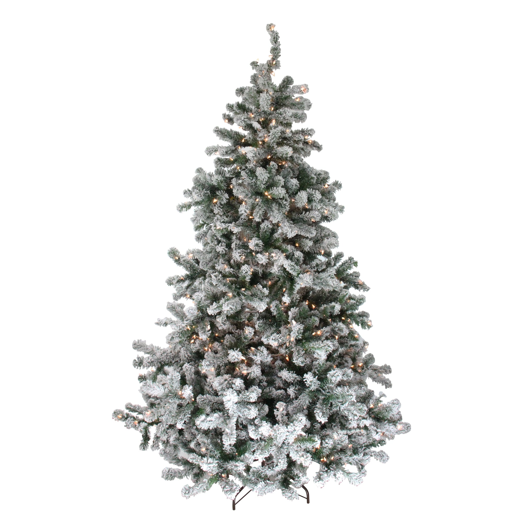 6.5 Pre Lit Flocked Natural Emerald Artificial Christmas Tree Clear Lights