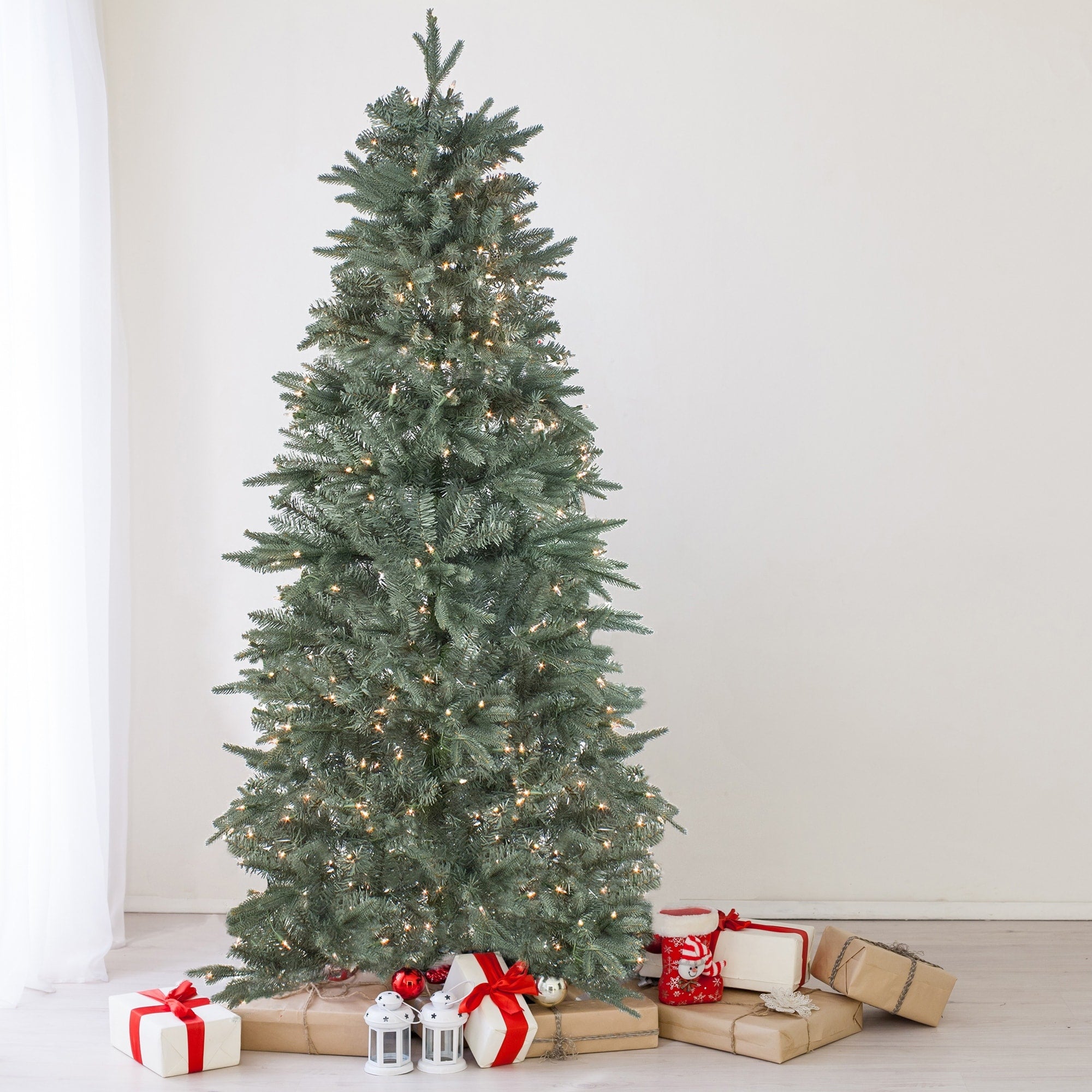 6.5 X 34 Pre Lit Washington Frasier Fir Slim Artificial Christmas Tree Clear Lights