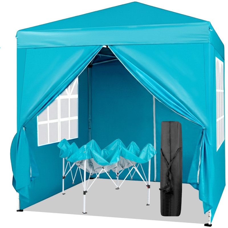 6.5 X 6.5 Ft. Pop Up Canopy With 4 Sidewalls And Portable Carry Bag For Outdoor Use 6.5 6.5