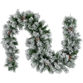 6.75 Flocked Pinecone Angel Pine Artificial Christmas Swag Unlit