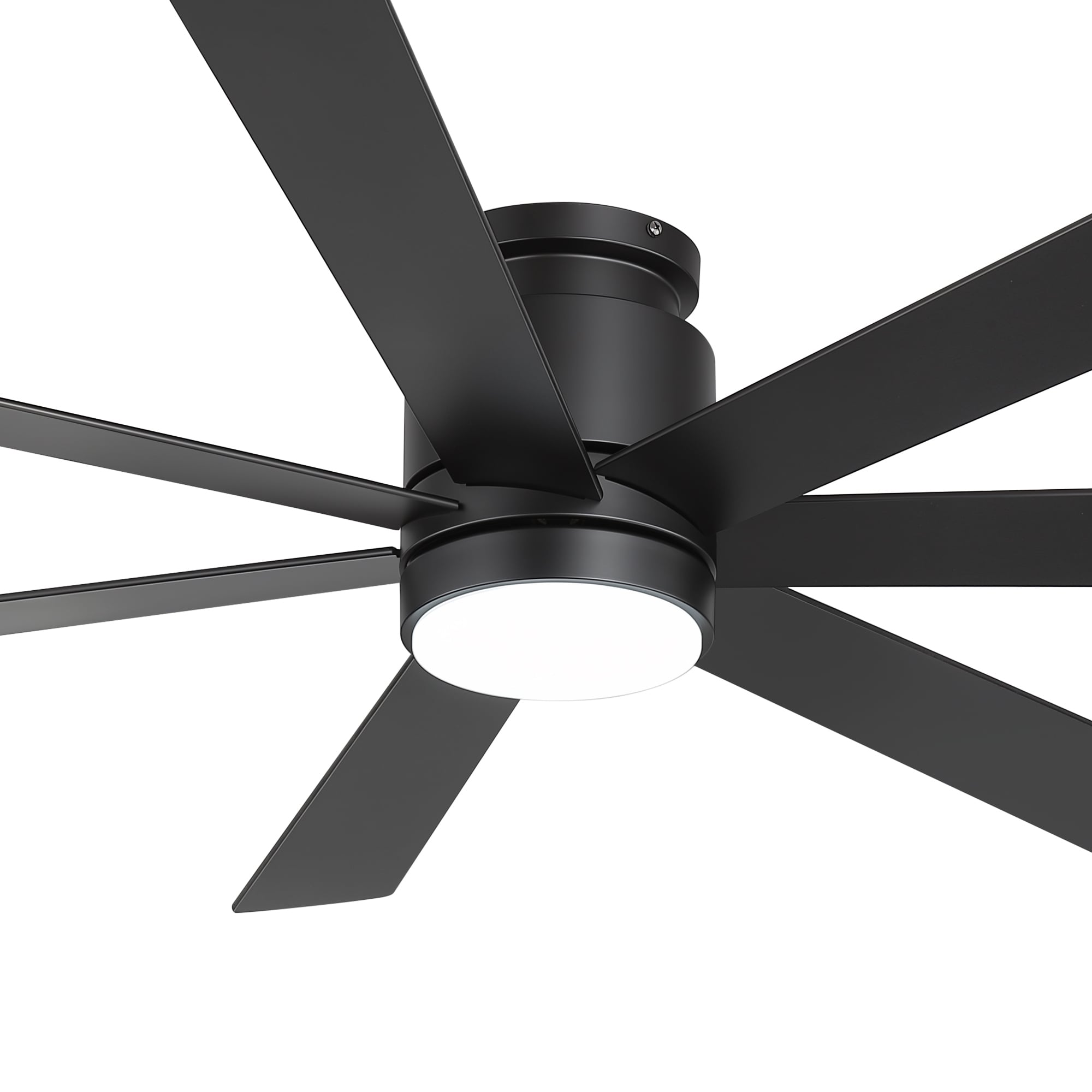 60 Inch Low Profile Flush Mount Ceiling Fan With Light 6 Speed Dc Motor Black Walnut Dual Finish Blades 3Cct Led 60 Inch